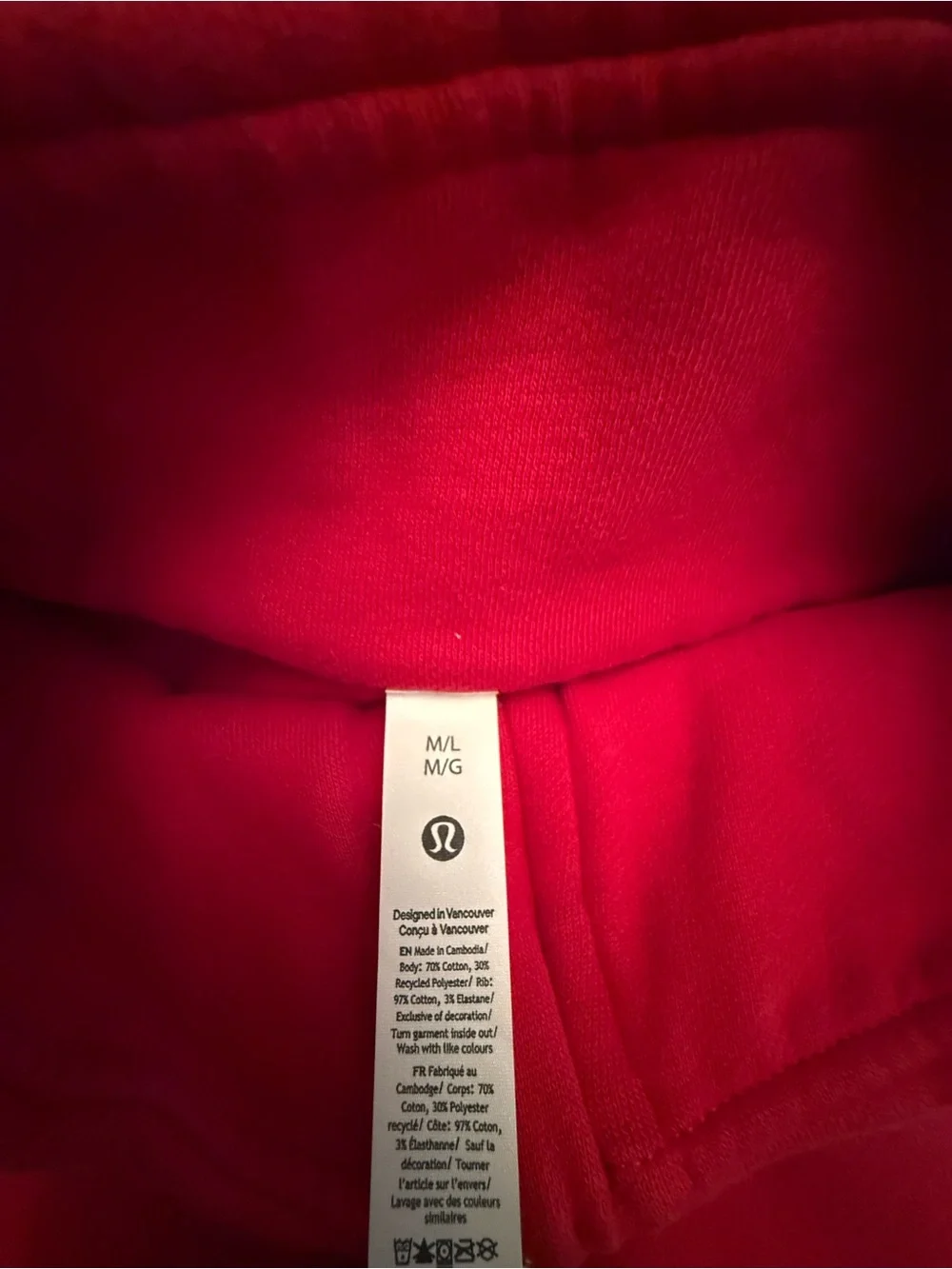 lululemon Lunar New Year Scuba Oversized Funnel-Neck Half Zip Dark Red M/L EXC C